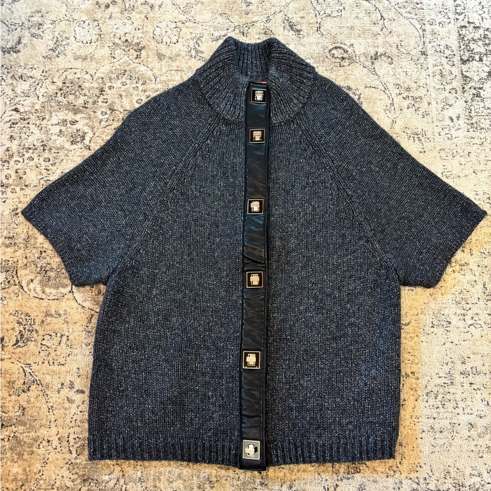 Tory Burch grey short sleeve sweater